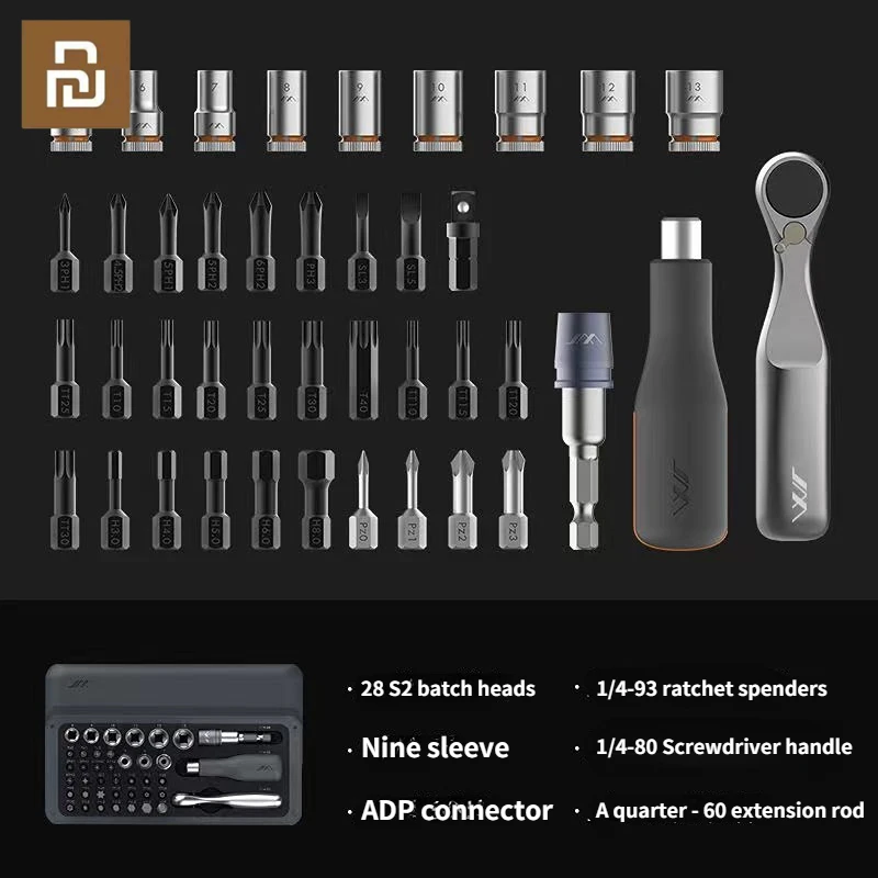 

Youpin JIMI 41 IN 1 Screwdriver Set S2 Magnetic Bit Ratchet Wrench Multifunction Screwdriver Kits DIY Household Repair Appliance
