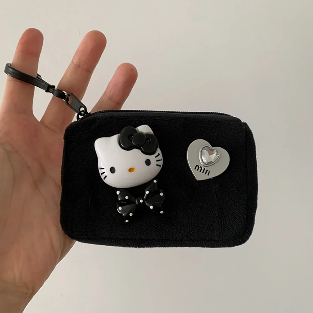 

Sanrio Hellokitty Plush Coin Purse Y2K Cute Cartoon KT Cat Headphone Bag Fashion Cosmetic Lipstick Bag Girls Holiday Gifts