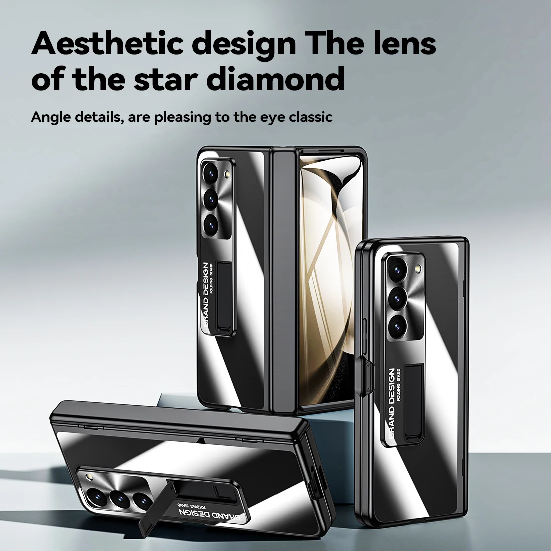 

For Samsung Galaxy Z Fold 5 Case Shockproof Full Coverage Hinge Protection Plating Phone Case with Built-in Screen Protector