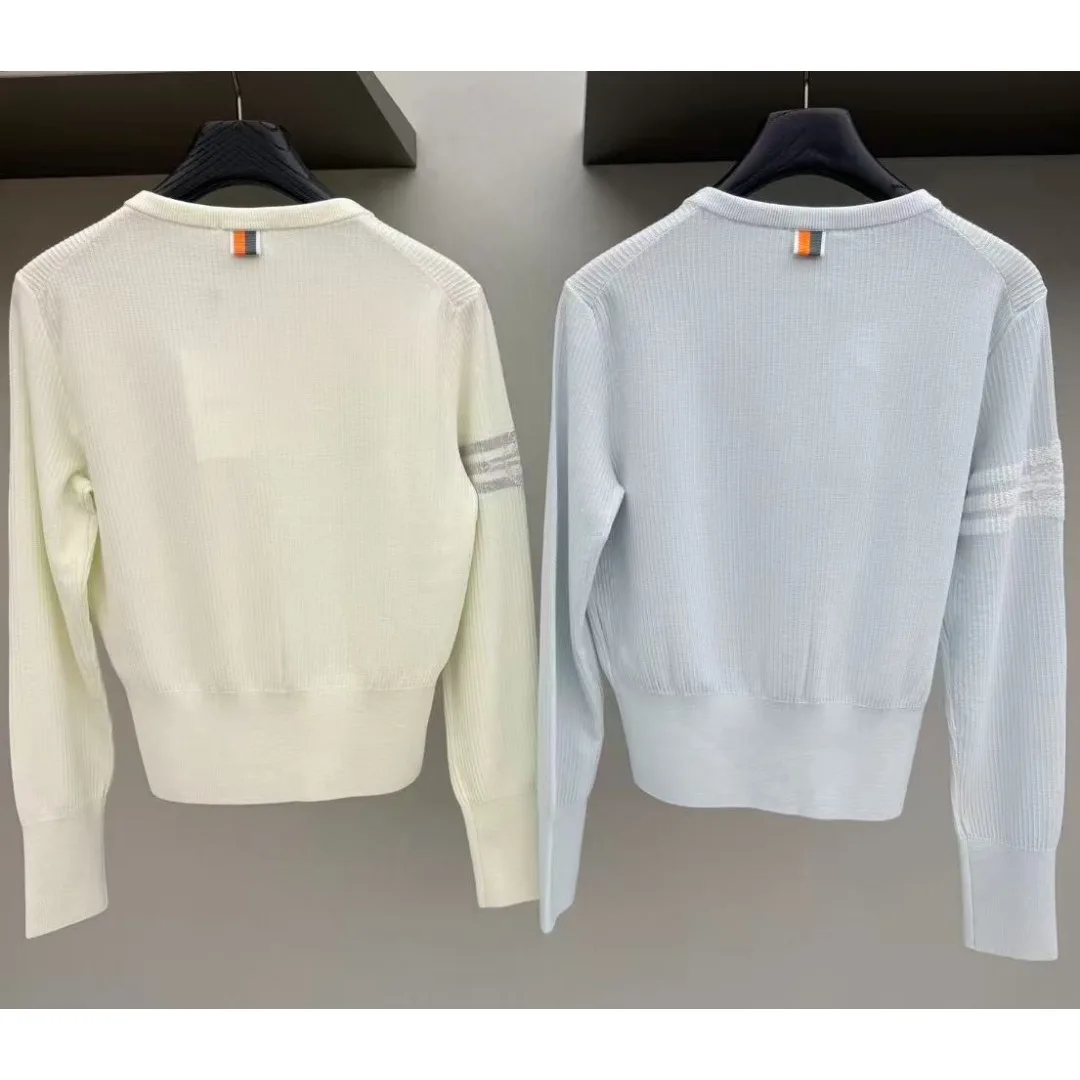 Women's Golf Long Sleeve Knit Cardigan 2026 Fall New Korean Style Fashion Versatile Casual Sporty Soft Breathable Stretch Chic