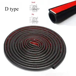 D Shape Type Rubber Car Door Seal Strip Noise Insulation Anti-Dust Soundproof Car Seal Strong Adhesive Door Gap Sealing Sticker
