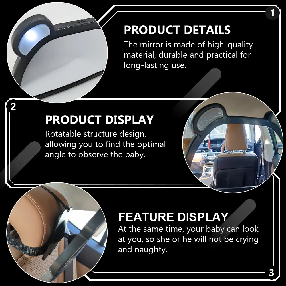 

1Pcs Adjustable Backseat Observation Mirror for Babies Premium Car Interior Rear Mirror Rotatable Design Easy Installation