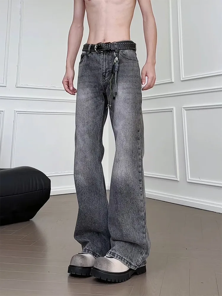 

Waed Bla ey Straight Leg Jeans Men's Spring American High Street Sle Slimming Skinny Micro Flared Pants