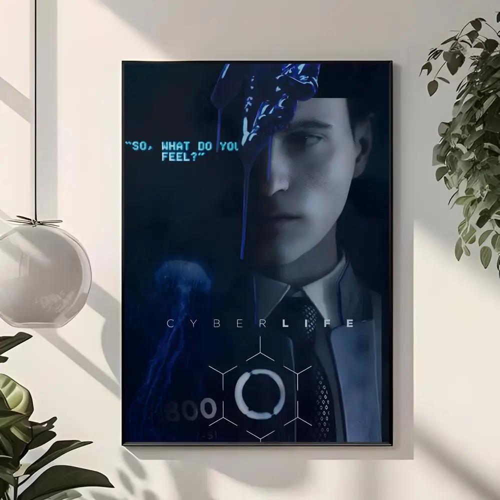 game adventure narrative D-Detroit Become Human Poster Modern Home Interior Decor Artistic Wall Decoration