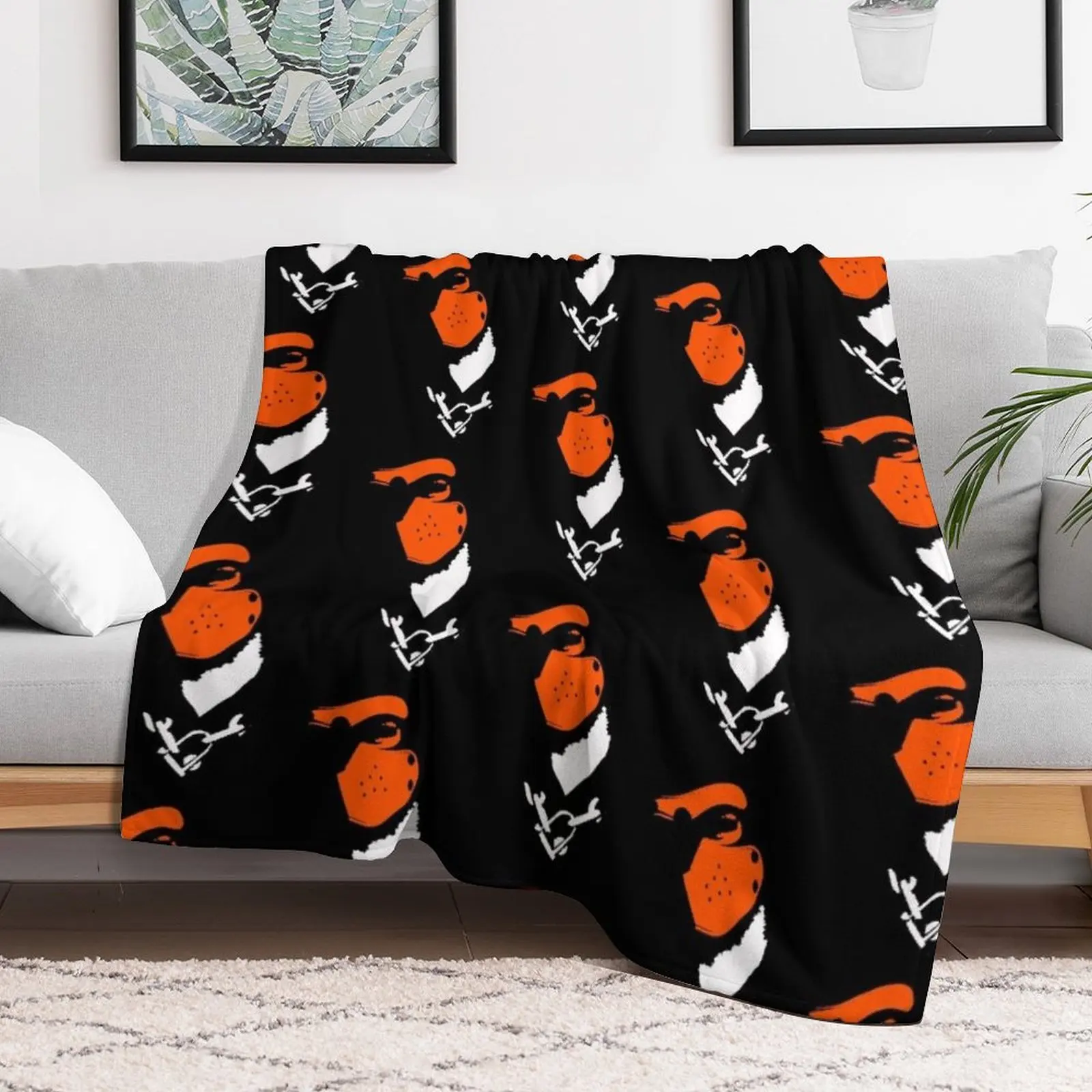 Orange Alpha Pup Throw Blanket Heavy Hairys Blankets