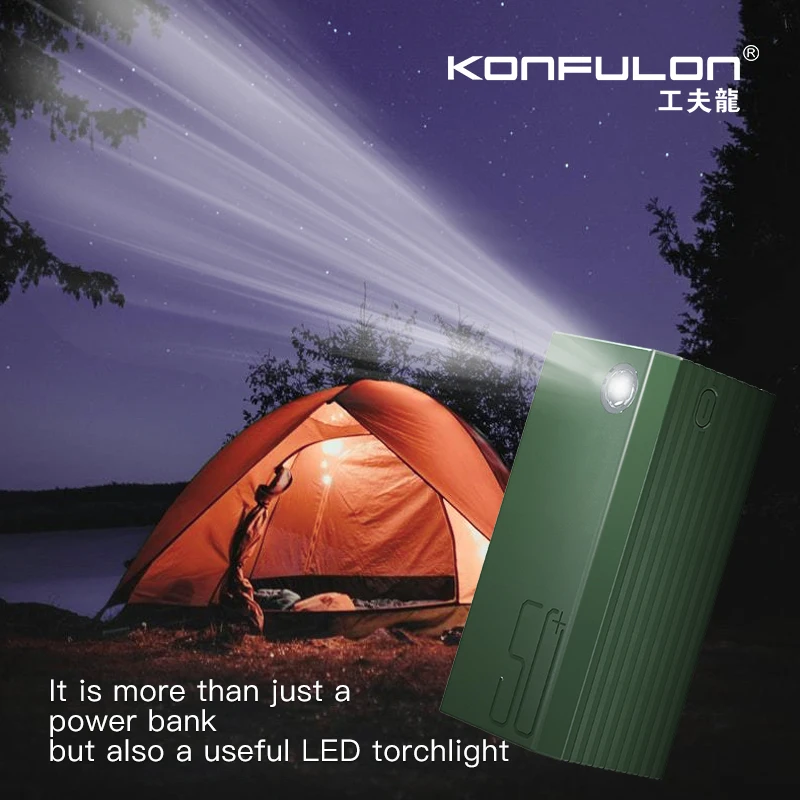 Power Bank 50000mah Flashlight &Powerbank 2 In1 External Battery For Iphone Samsung Xiaomi Huawei Samsung Outdoor Camping