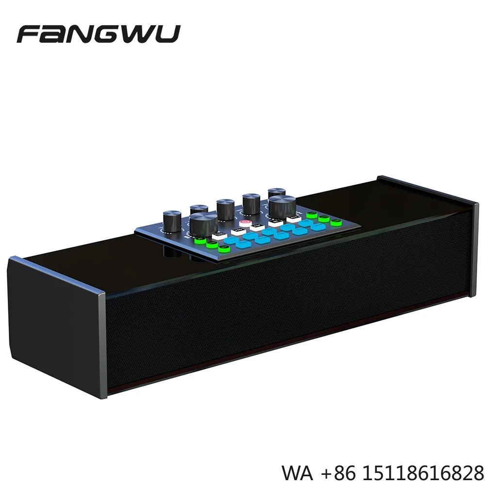 Home KTV Audio Set Wireless  Live Sound Card With Speaker Function Integrated Machine K-song Equipment TV Projector