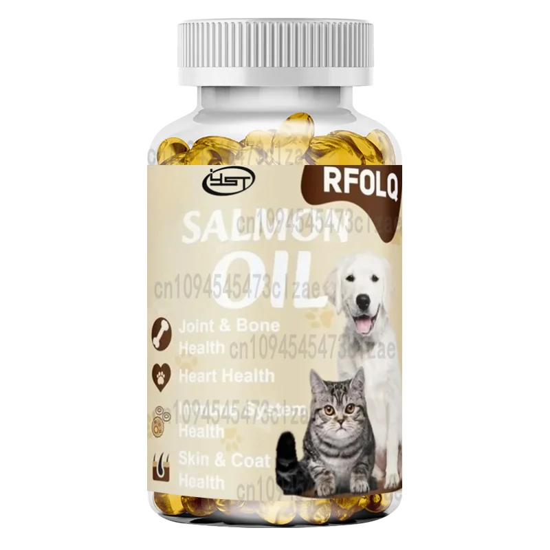

Salmon Oil for Dogs & Cats - Supports Joint and Bone Health, Promotes Soft, Shiny, Smooth Coat, All Natural