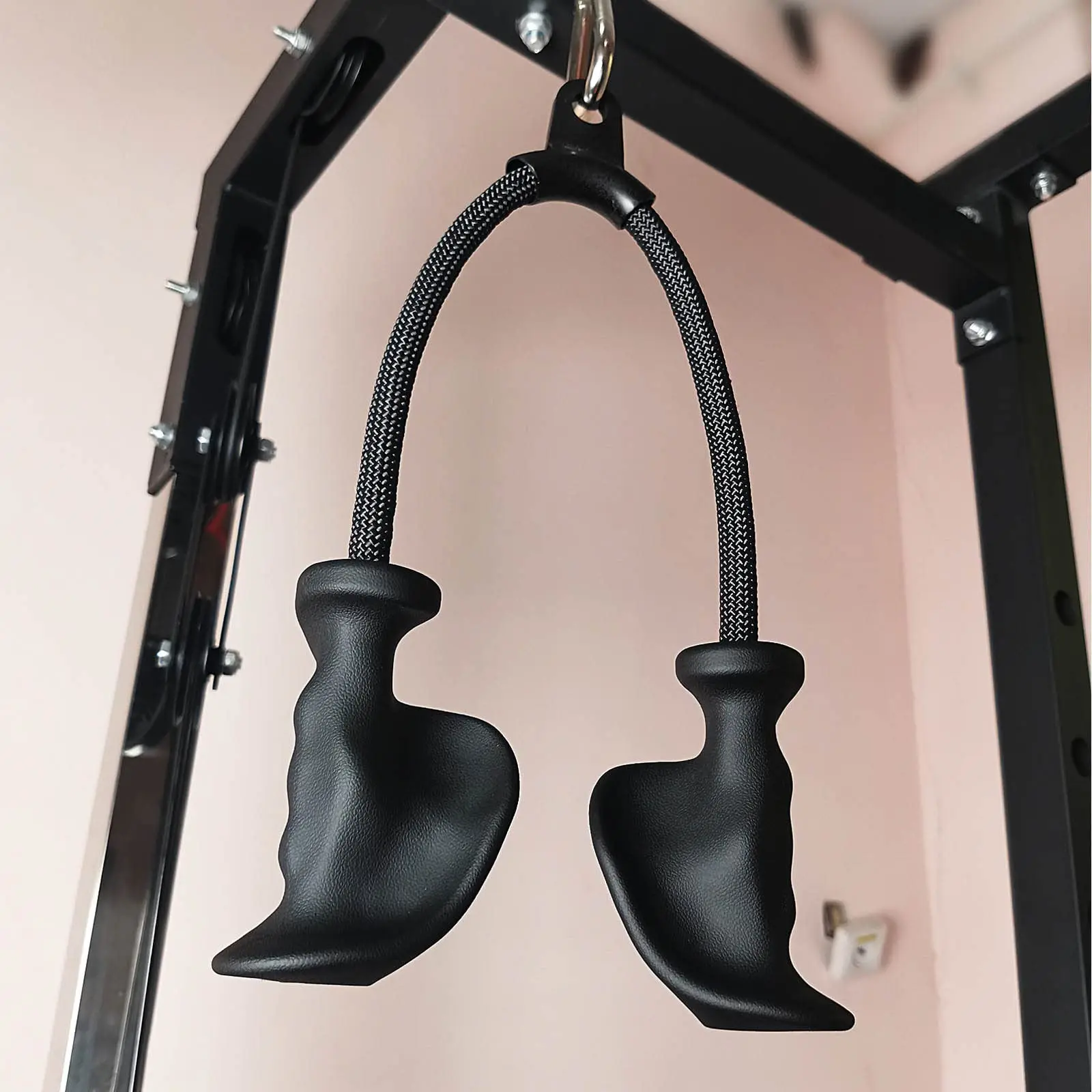 Corde d\'entraînement musculaire pour les biceps et les triceps, ULde gymnastique, poignée en duvet des côtes, poulie Foy, machine à câble, barre