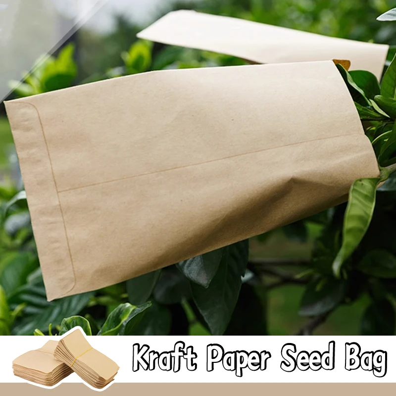 100Pcs Kraft Paper Seed Bag Garden Home Seed Soaking Bag Pollen Isolation Bag Seed Storage Bag Gift Wrap Mini Envelopes