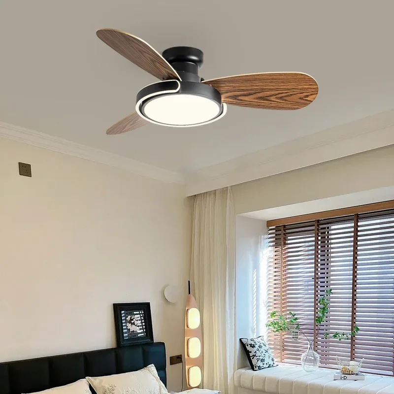 Nordic bedroom fan light variable frequency remote control ceiling fan light household