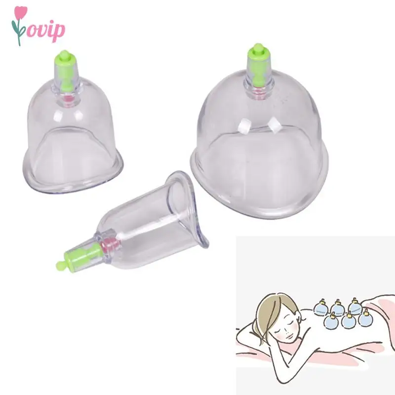 Novo 3 Copos Chinês Médico Vácuo Latas Cupping Cup Celulite Ventosa Terapia Voltar Corpo Anti-celulite Massagem Cupping Set