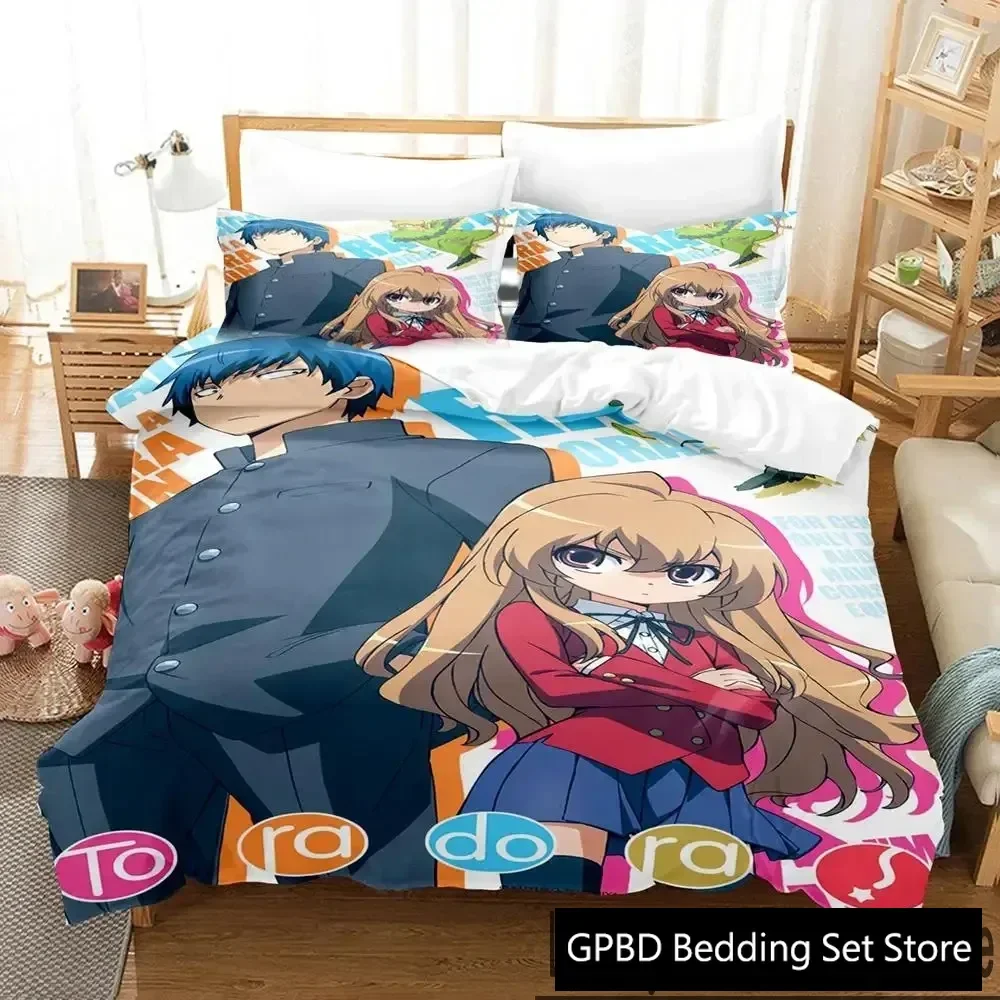 Anime TIGER×DRAGON Toradora Bedding Set Duvet Cover Bed Set Quilt Cover Pillowcase Comforter king Queen Size Boys Adult Bedding