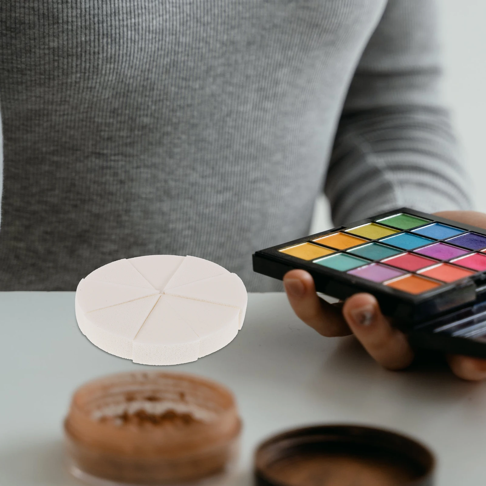 Éponge de maquillage à cale en Latex, 2 ensembles, pour mélange de fond de teint liquide, Triangle, outils bouffants de beauté, Application humide et sèche, cosmétiques pour femmes