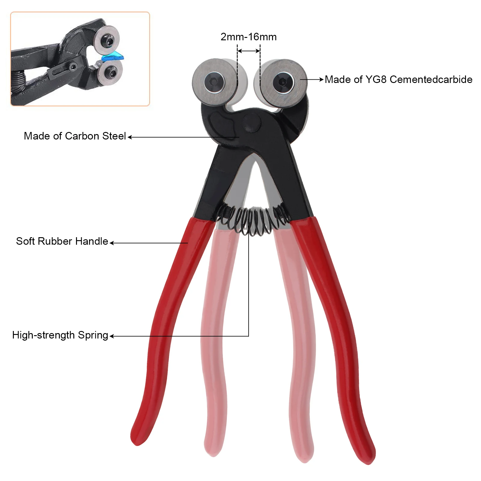 Glass Tile Mosaic Nippers Heavy Duty Double Round Wheel Glass Flat Nose Trimming Clamp Pliers Ceramic Tile Cutting Tongs Tools