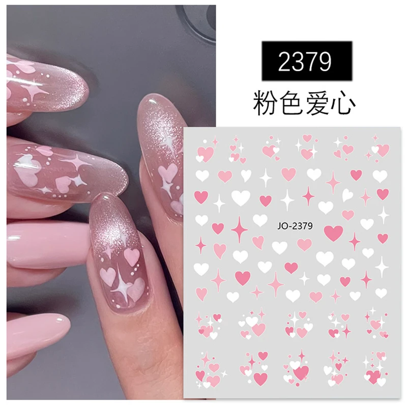 3d Süßigkeiten Farben lieben Herzen Sterne Wolken Formen Nail Art Aufkleber selbst klebende Schieber Nagel Aufkleber Dekoration Maniküre Zubehör