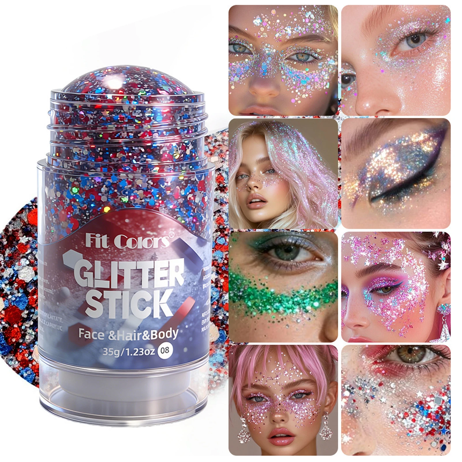 Hair Spray Color - Colorful Body Glitter Stick,Holographic Body Face