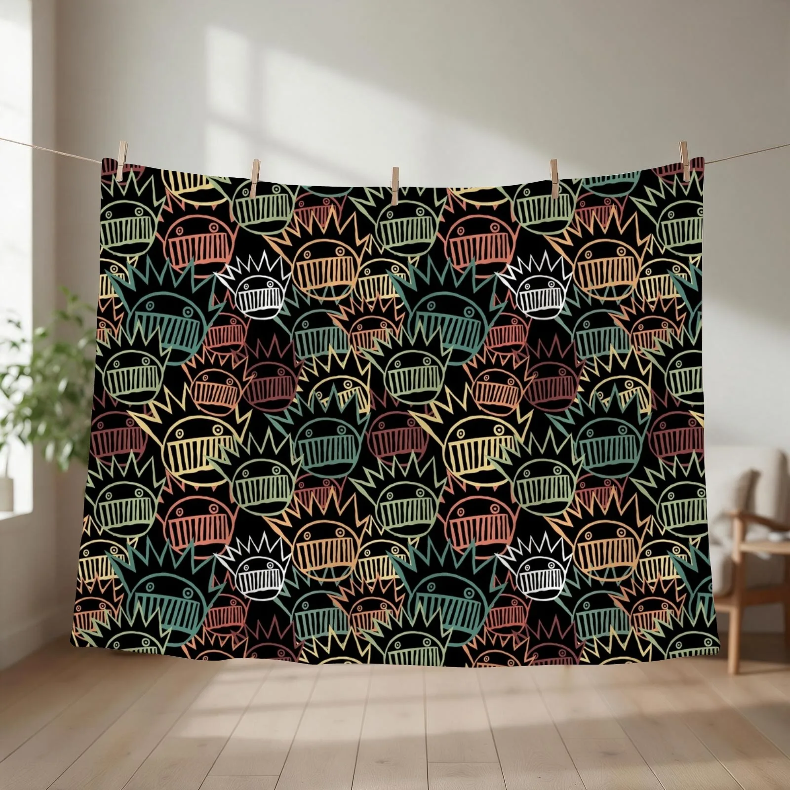 Boognish pattern Throw Blanket Single Moving Soft Plaid warm for winter Blankets