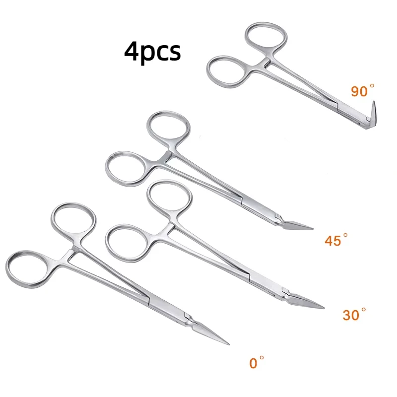 4pcs Dental Surgical Scissors Residual Root Forceps Minimally Invasive Extraction Tweezer Wisdom Tooth Pliers