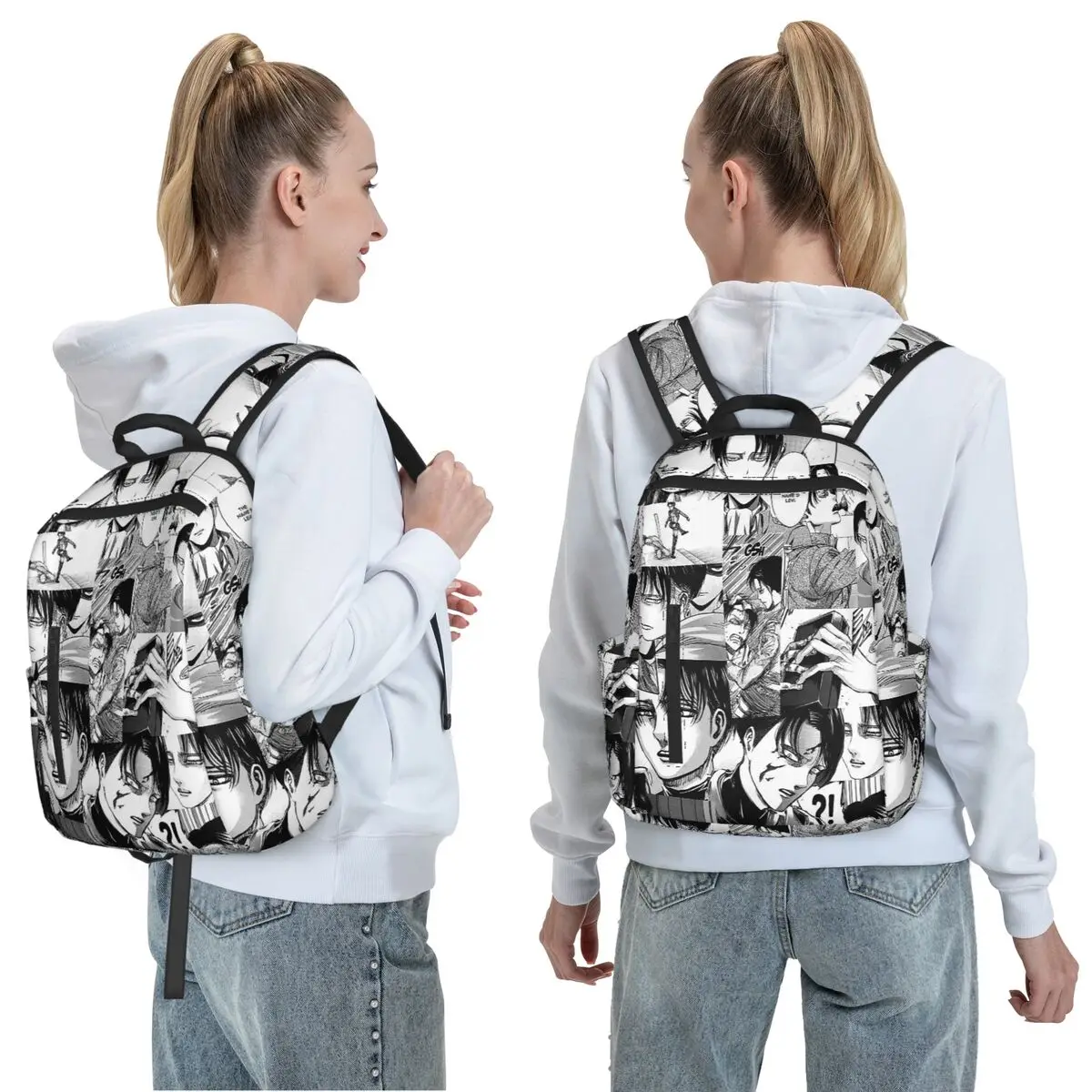 Levi Ackerman Attack On Titan Backpack Daypack Large Capacity Boys Girls BookBag School Bag Shoulder Bags for Men Women