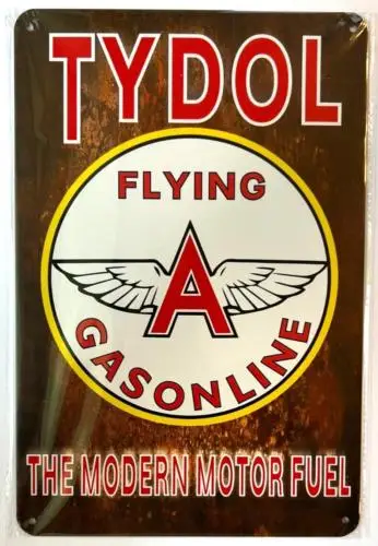 Tydol Flying A Gasoline Service Novelty Metal Sign  Wall Art