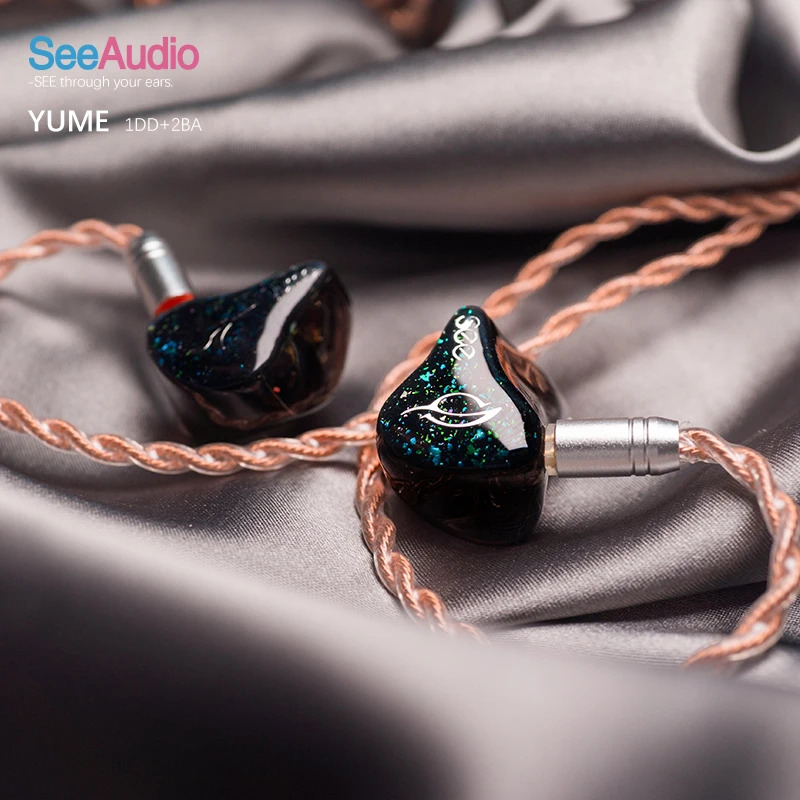 SeeAudio Yume Earphones HiFi In-Ear sports music wired Headphones Hybrid Driver (2Knowles BA+1 DD) DJ Monitor Musician Headphons