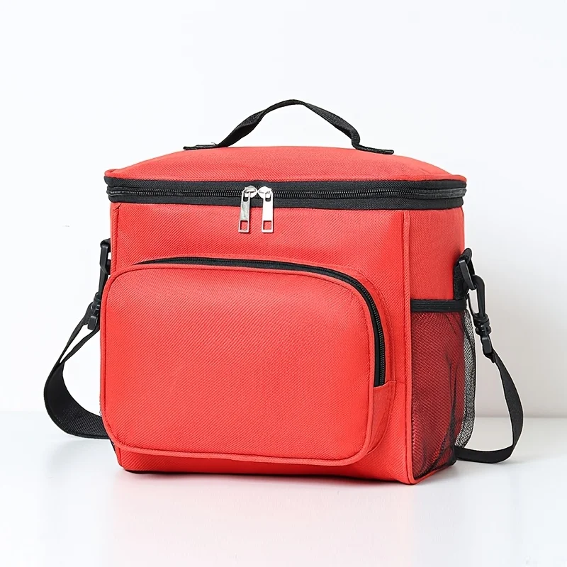 Portable bento bag with rice insulated large capacity crossbody insulated bag