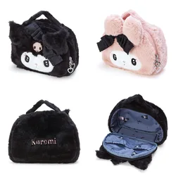 Sac de rangement de maquillage en peluche Sanurgente Kuromi, sac fourre-tout de dessin animé Kawaii, ma mélodie, sac d'étudiant, sac de rangement pour enfants, cadeau de vacances pour filles, mignon