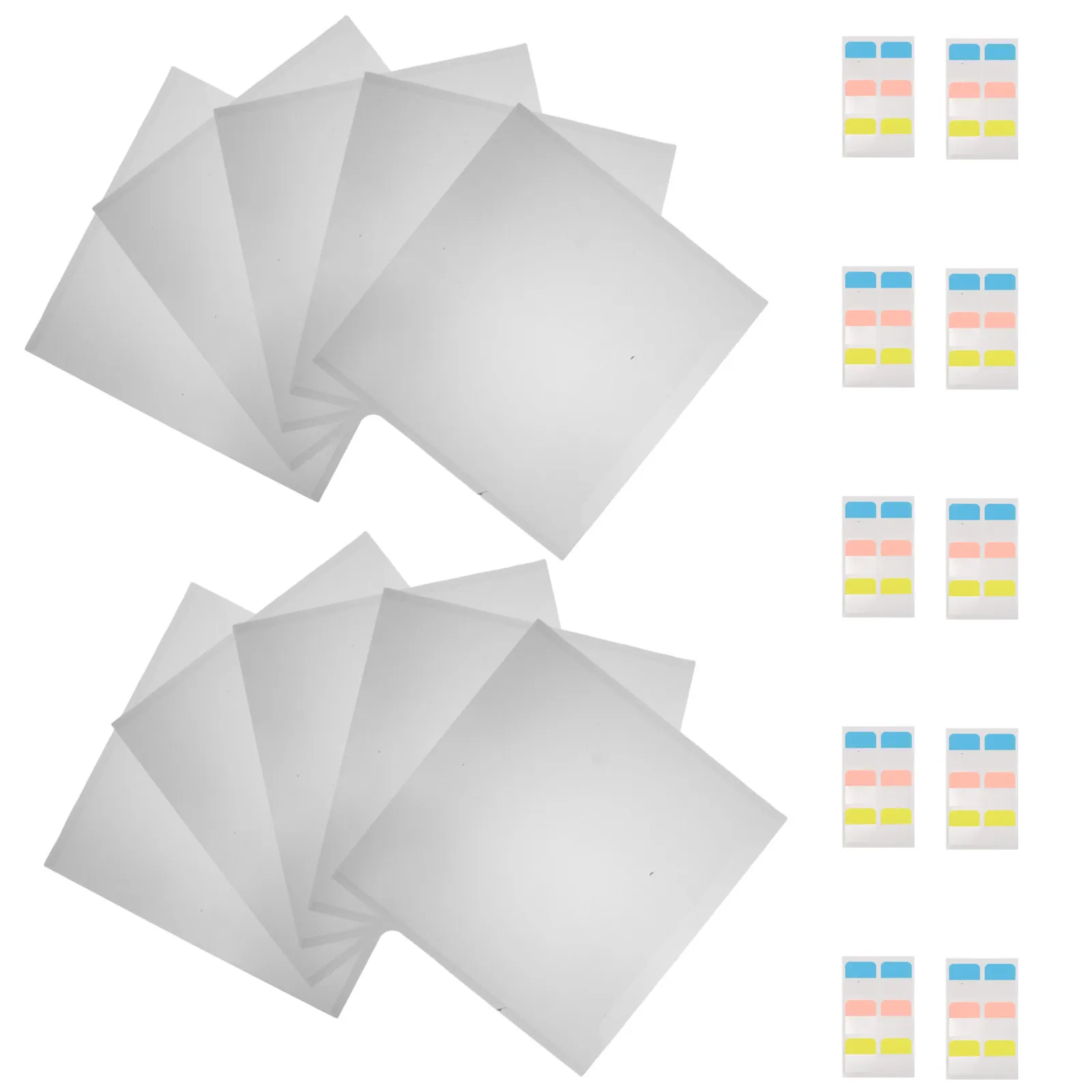 

10Sets Plastic File Organizer with Colored Tags 33x32cm Letter Size Classification Folders for Office School Home Document