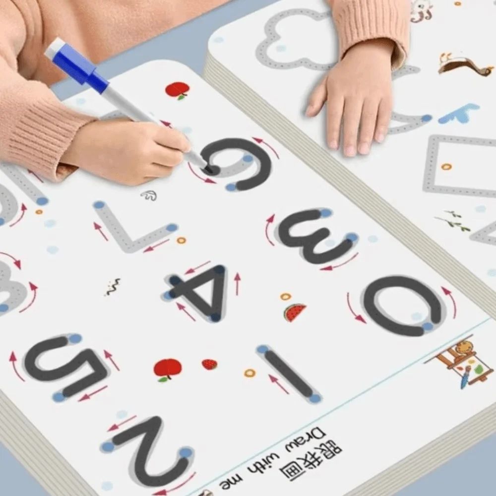 Practice Copybook English Copybook Enlightenment Free Wiping Numbers Writing Sticker Early Education 3-6 Years old