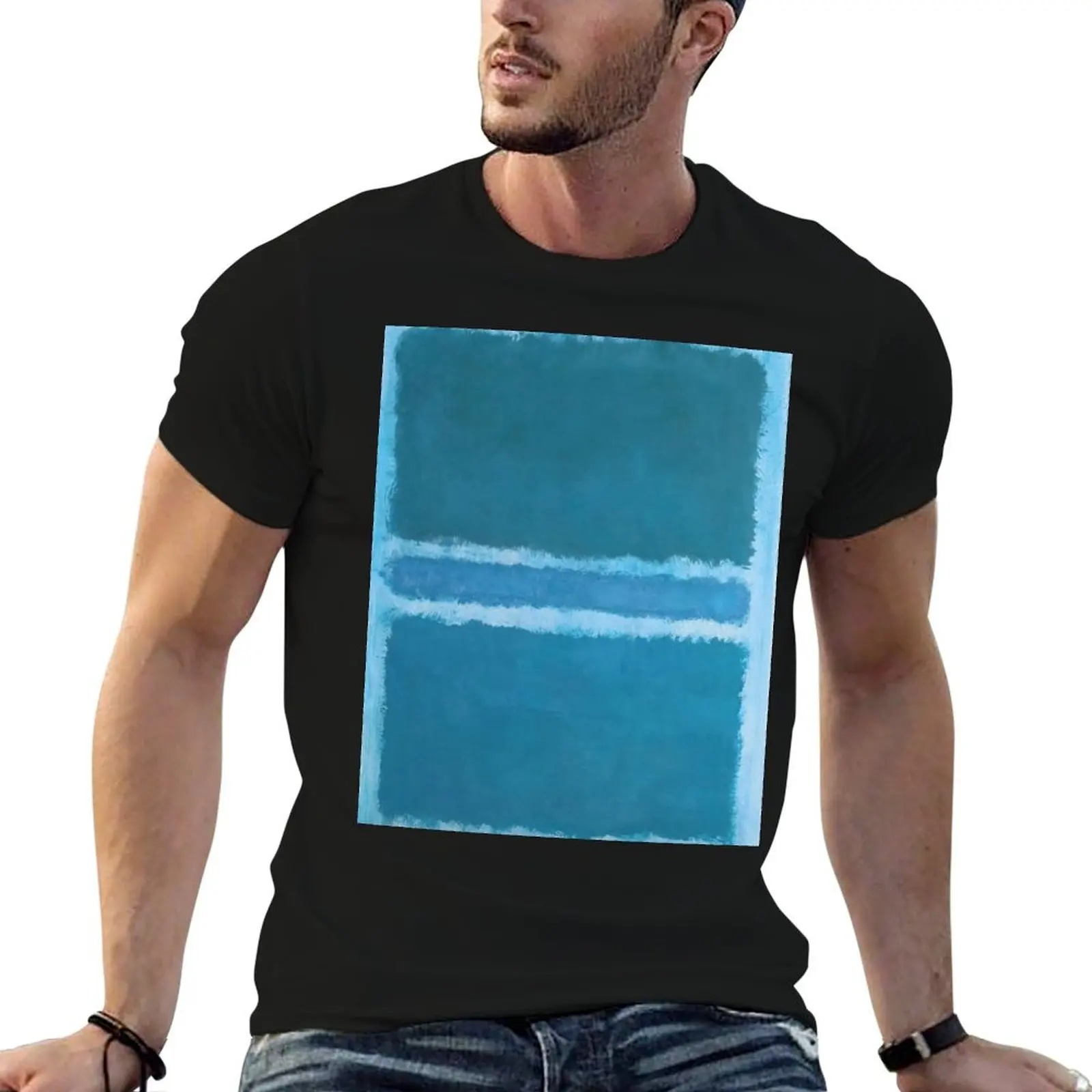 Mark Rothko - Untitled (Blue Divided by Blue) T-Shirt Holiday Simple Tee Shirt