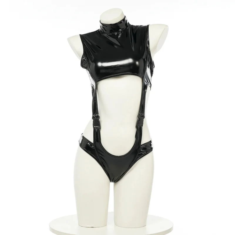 Anime Bunny girl Costumi Donna sexy in pelle verniciata Costume da bagno Nero Backless Body Nightclub Bikin Intimo Abiti di Halloween