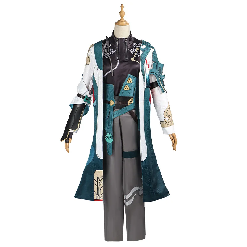 Raiden Heng Cosplay para homens, peruca, brincos, terno, uniforme bonito, roupa para festa de Halloween, jogo, Honkai Star Rail, locomotiva, Lunae