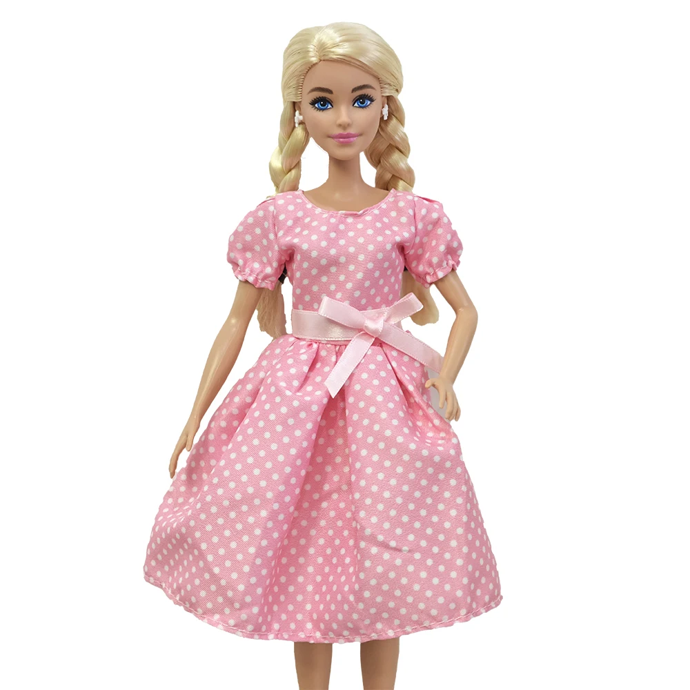 

Doll clothing New 30cm 1/6 lovely Pink polka dot skirt bow Fluffy skirt Daily Wear Accessories Clothes for Barbies doll