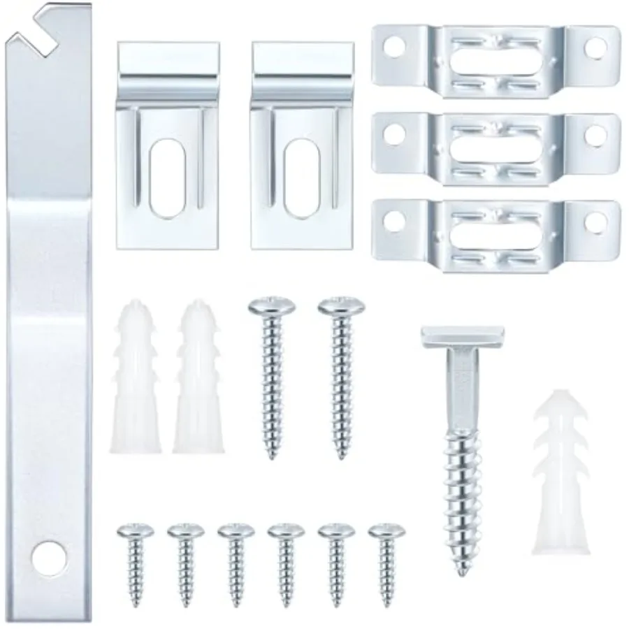 

60 Set Frame Lock Security Hanging Kits T-Screw Security Artwork Picture Hangers with T-Head Screws and 1 Hanging Clamp Wrenche