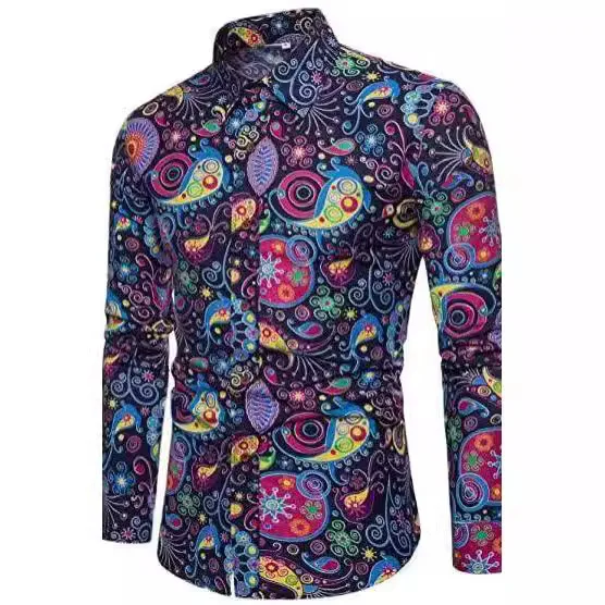 

Мужской костюм для косплея, рубашка с цветочным принтом, рубашка для выпускного вечера с длинным рукавом