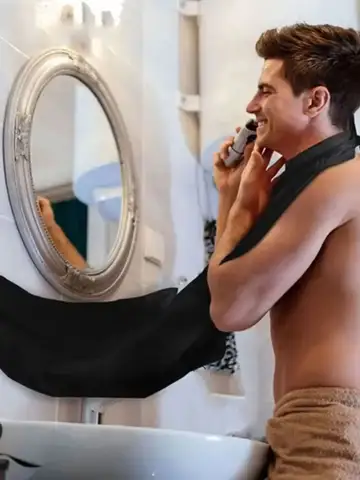 Men's Beard Shaving Apron - Cleaning Bib for Hairdressers and Shavers - Perfect Gift for Grooming and Hygiene