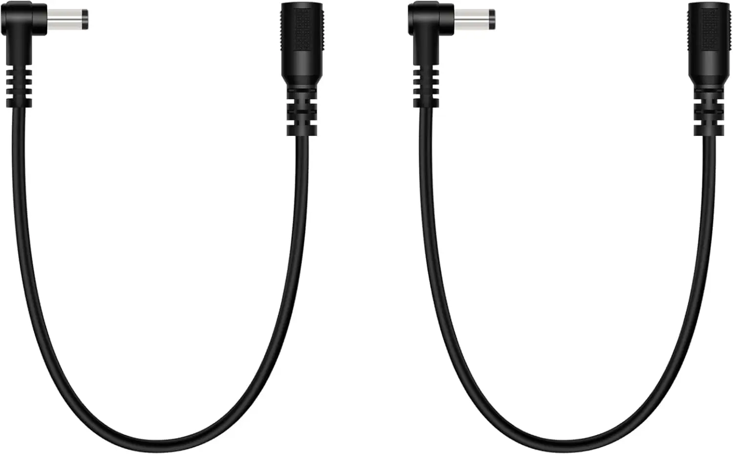 2pcs DC Power 5.5mm x 2.1mm Male 90° Right Angle To 5.5mm x 2.1mm Female Extension Connector Cable Cord 15cm for Led CCTV