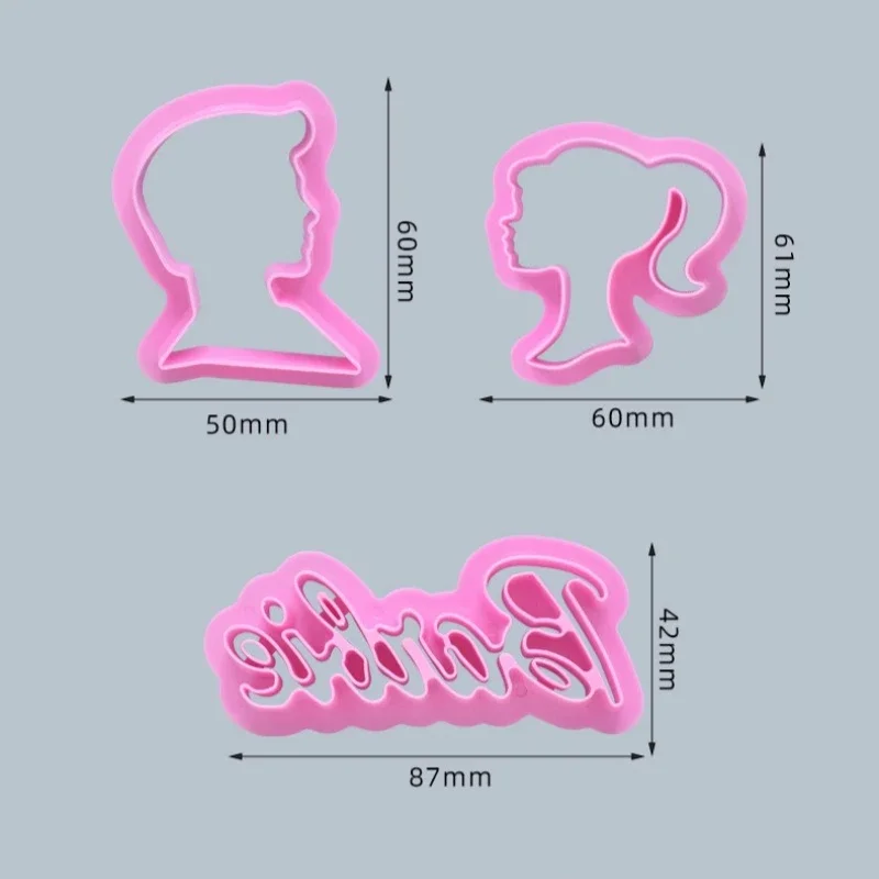 Barbie Biscuit Mold Cartoon Anime Cute  DIY Cake Design Tool Fashion Charm Baking Tool Set Portable Accessories Holiday Gifts