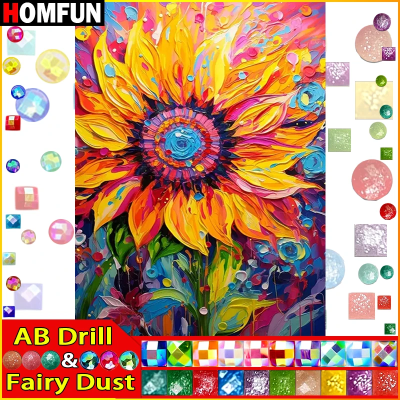 HOMFUN Fairy Dust AB Square/Round Drill 5D DIY Diamond Painting 