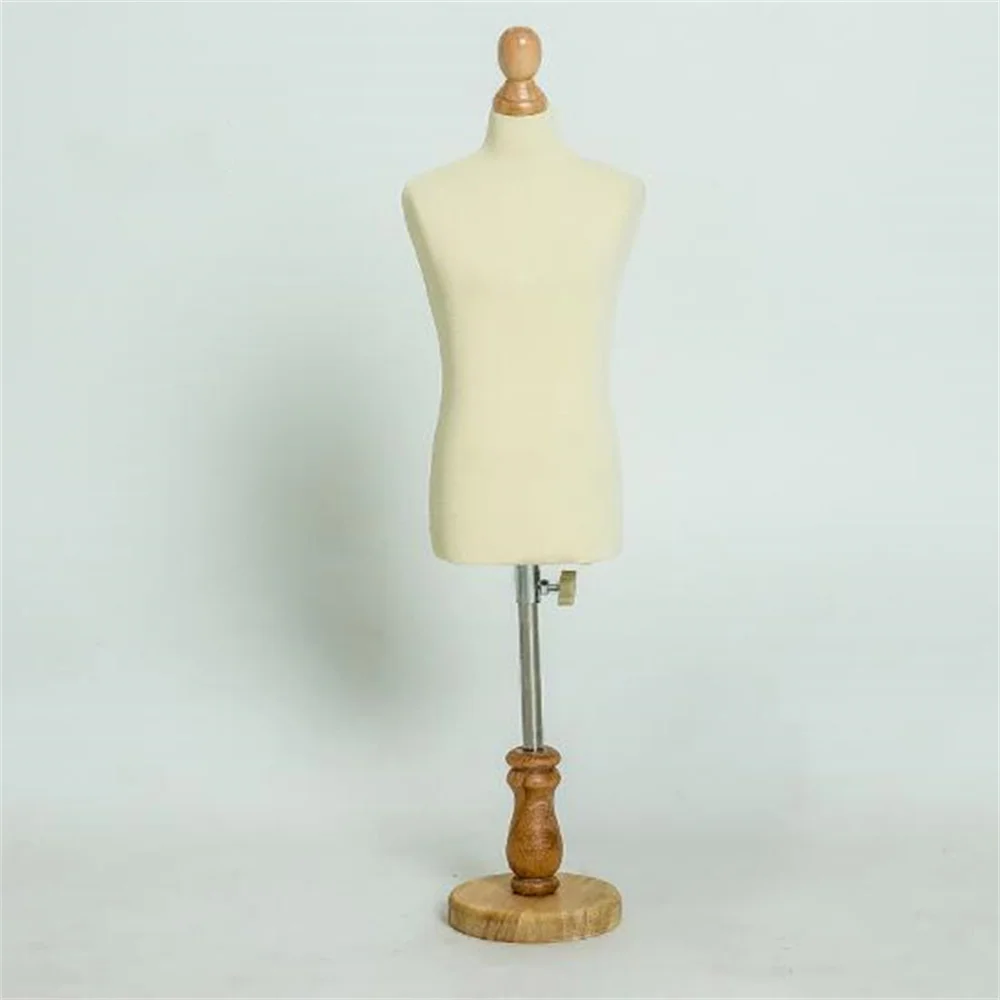 Half Cloth Art Mannequin for Male, Large Body Jewelry, Flexible Student Sewing, Wood Base, Jersey Bust, Adjustable Rack C810