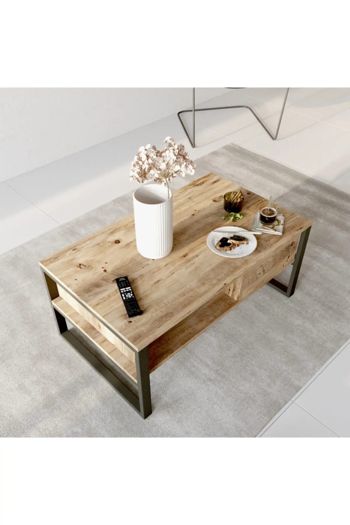 ML34 Besi Logam Sedang Meja Kopi Rak Meja Pusat Meja Kopi