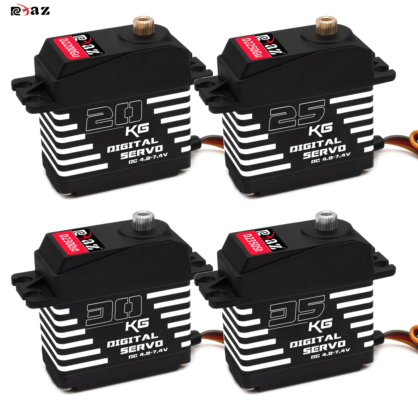 RCXAZ Servo Digitale 20KG 25KG 30KG 35KG Custodia In Metallo Impermeabile Metal Gear Servo Digitale per 1/8 1/10 RC Crawler Auto Barca FAI DA TE