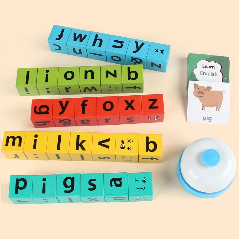 Cubos magnéticos de números em inglês para crianças, blocos de construção interativos de 2,5 cm, brinquedo de aprendizagem