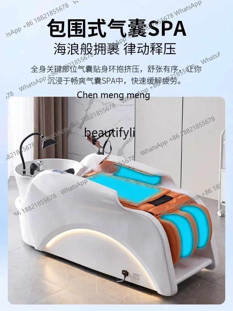 SS Automatic Intelligent Massage Shampoo Bed Barber Shop for Hair Salon Hair Salon Beauty Salon Head Treatment  Circulation7486