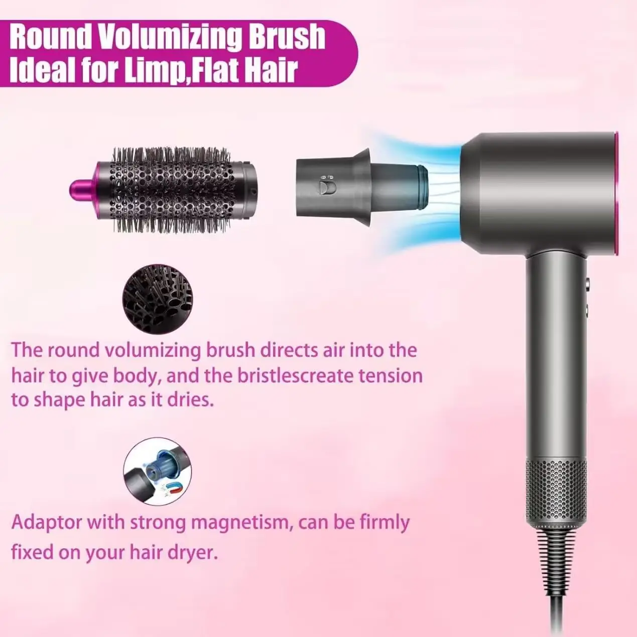 Hair Dryer Automatic Hair Straightener Curling Nozzle For Dyson Supersonic HD16 Nural Accessories Cylinder Comb Diffusion Nozzle image 6