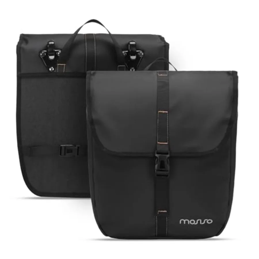 

20L Bike Panniers, 2 Pack Waterproof Panniers Bike Bag, Large Capacity Flap Bicycle Rear Rack Seat Luggage Storage Trunk Bag fo