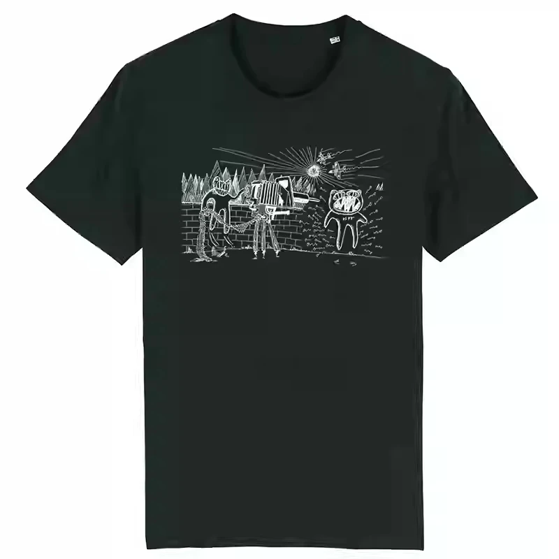 تي شيرت Rock Punk Radiohead Band American Vintage Classic High Street كبير الحجم بأكمام قصيرة غير منقوش فريد من نوعه #3