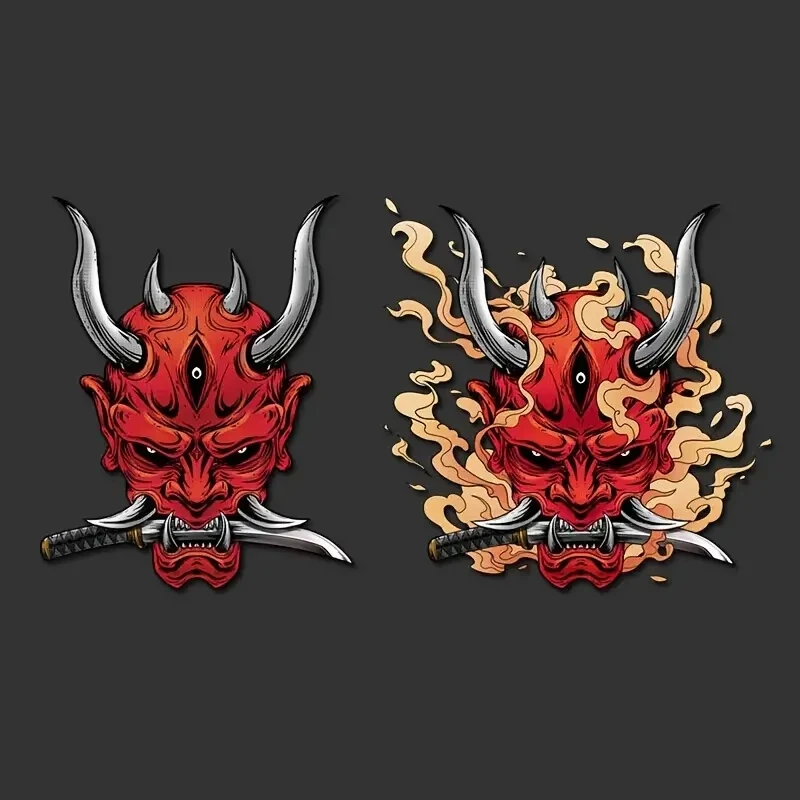 2pcs Hannya Samurai Car Emblem Japan Sticker 3D Vinyl Badge Motorcycle Moto Styling For Car motorcycle Helmet Bike