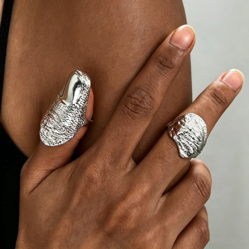 2026 New Personality Texture Joint Rings For Men Women Punk Hip Hop Punk Metal Knuckle Ring Vintage Silver Color Jewelry Gifts